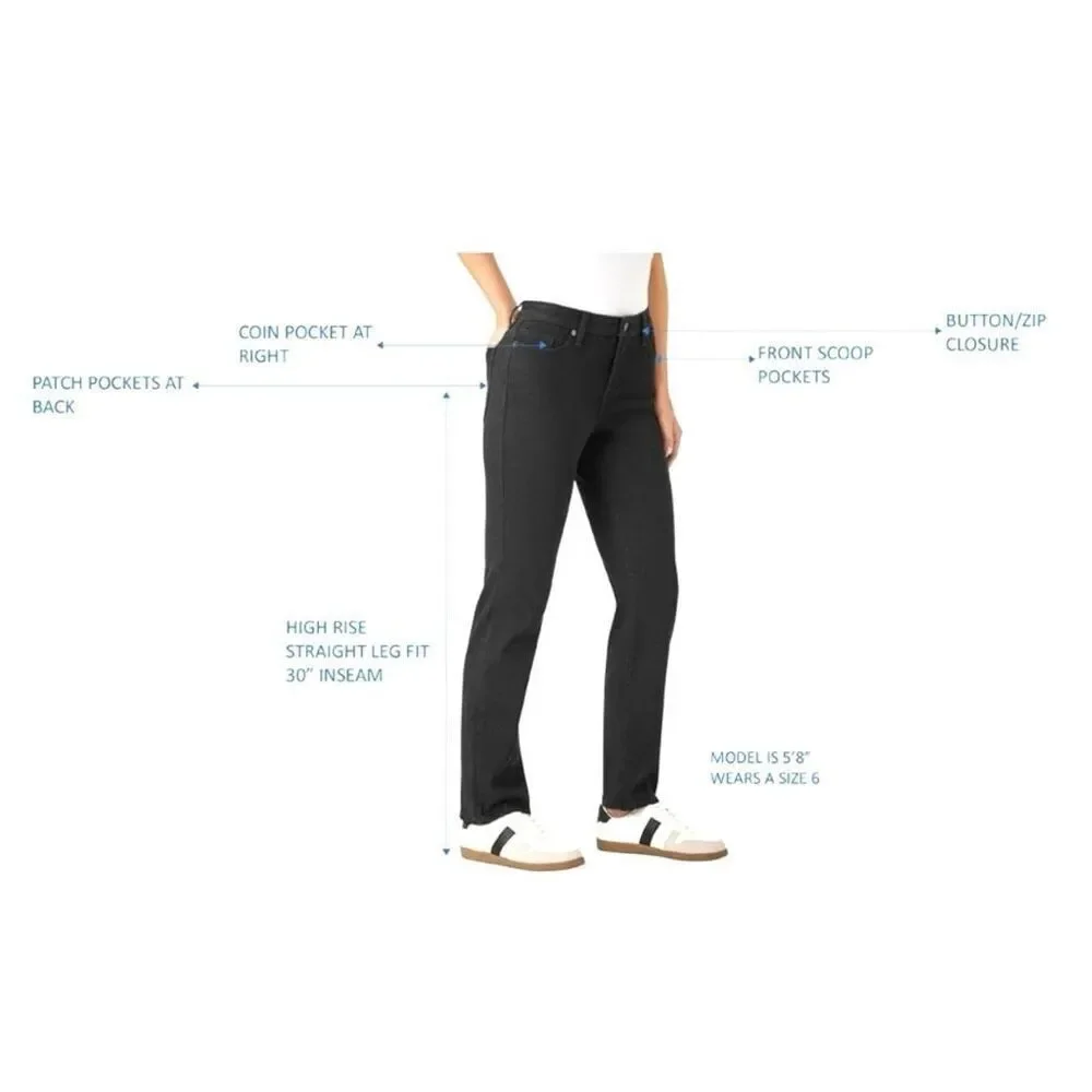 Member's Mark Women's Straight Jeans - Black Wash - Size 12